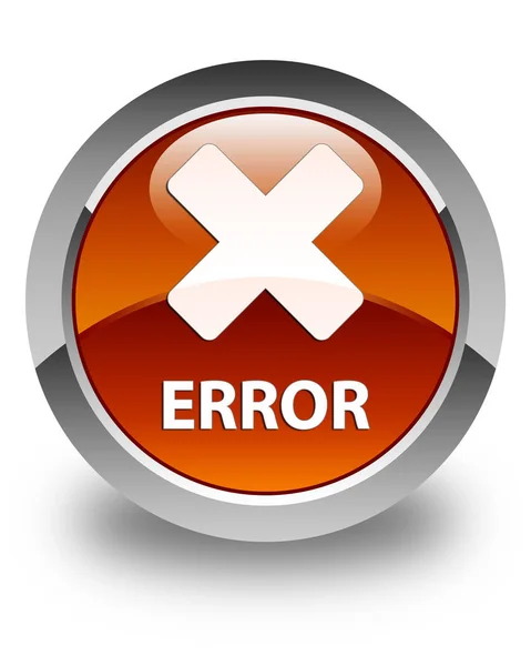 Error (cancelar icono) botón redondo marrón brillante — Foto de Stock