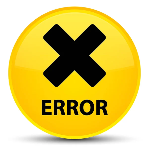 Ошибка (отмена значка) специальная желтая круглая кнопка — стоковое фото