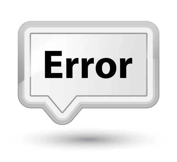 Error prime white banner button — Stock Photo, Image