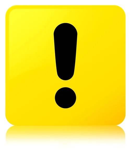 Ícone de ponto de exclamação botão quadrado amarelo — Fotografia de Stock