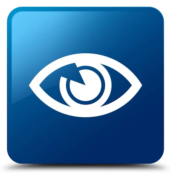 Oog pictogram blauwe vierkante knop — Stockfoto