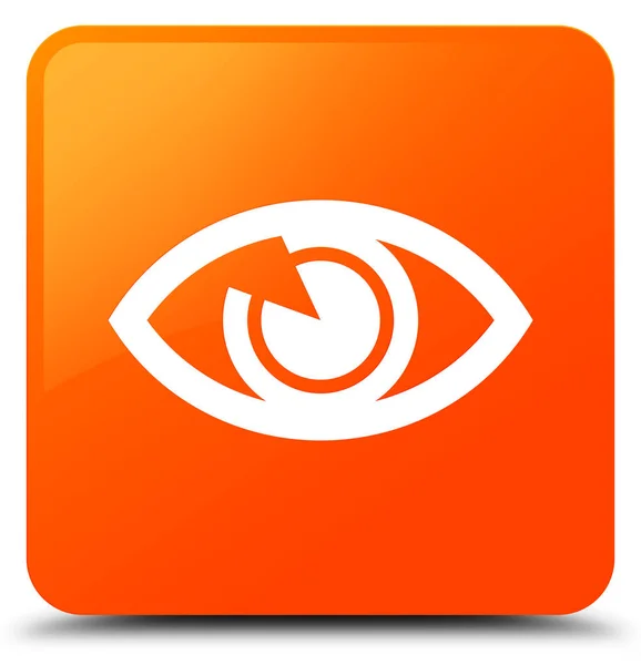 Auge Symbol orange quadratische Taste — Stockfoto