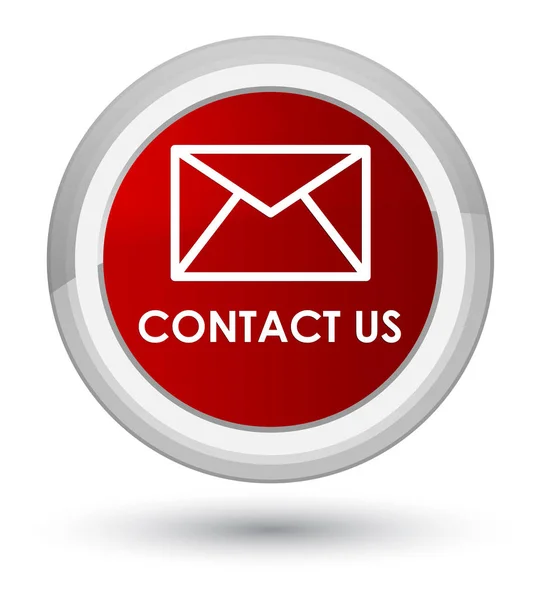 Contact us (email icon) prime red round button — Stock Photo, Image