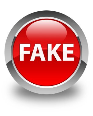 Sahte parlak kırmızı yuvarlak düğme