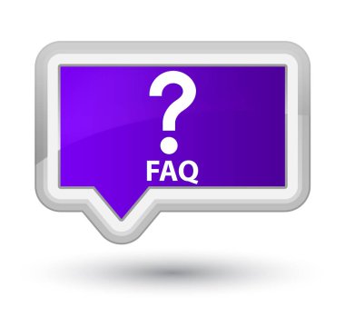 Sıkça Sorulan Sorular (soru simgesi) asal mor banner buton