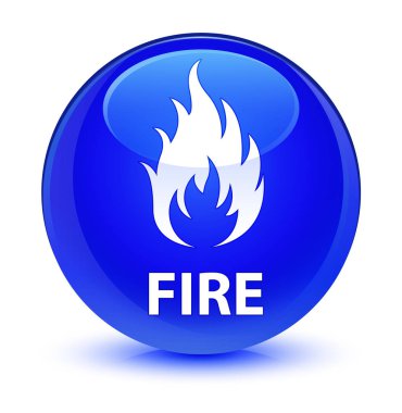 Yangın camsı mavi yuvarlak düğmesi