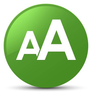 Yazı tipi boyutu simgesi yumuşak yeşil yuvarlak düğmesi