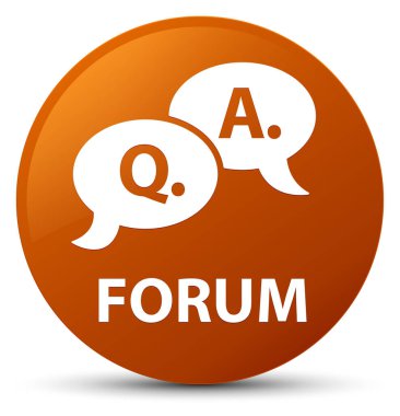 Forum (soru cevap balonu simgesinin) kahverengi yuvarlak düğmesi