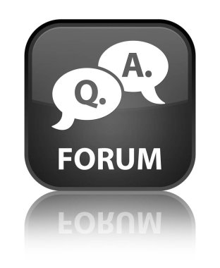 Forum (soru cevap balonu simgesinin) özel siyah kare düğme