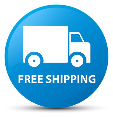 Ücretsiz nakliye camgöbeği mavi yuvarlak düğmesi