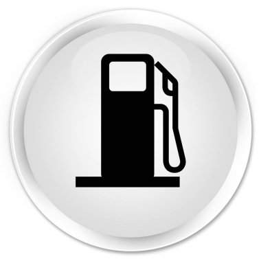 Yakıt dağıtıcı simgesi premium beyaz yuvarlak düğmesi