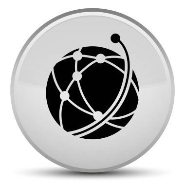 Küresel ağ kutsal kişilerin resmi özel beyaz yuvarlak düğme