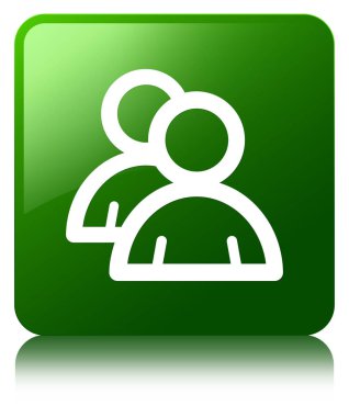 Grup simgesi yeşil kare düğme