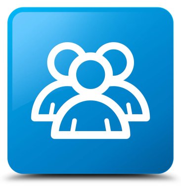 Grup simgesi mavi mavi kare düğme