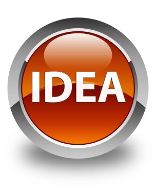 Fikir parlak kahverengi yuvarlak düğme