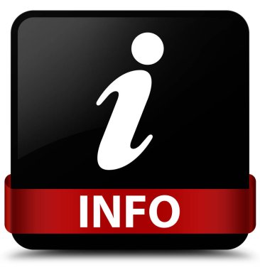 Bilgi: siyah kare düğme kırmızı kurdele orta