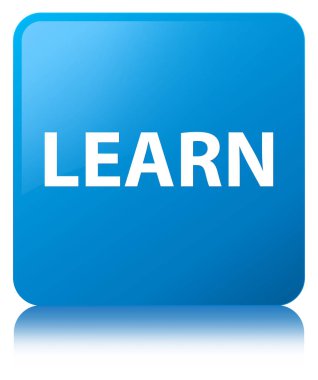 Camgöbeği mavi kare düğme öğrenin