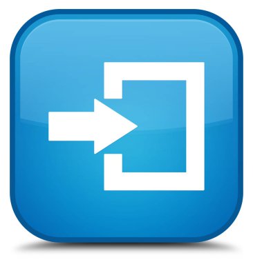 Oturum açma simgesi özel camgöbeği mavi kare düğme