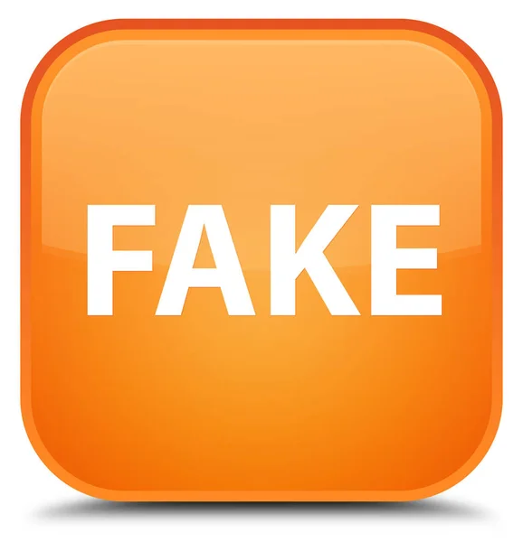 Botão quadrado laranja especial falso — Fotografia de Stock