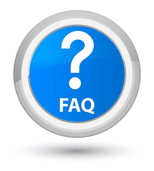 FAQ (fråga ikon) prime cyan blå runda knappen — Stockfoto