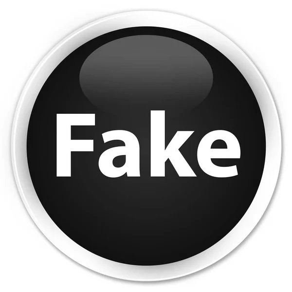 Botão redondo preto prémio falso — Fotografia de Stock