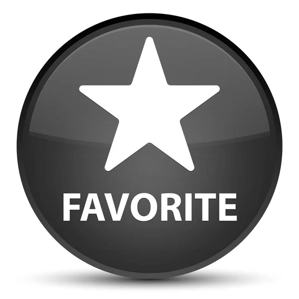 Favorito (ícone estrela) botão redondo preto especial — Fotografia de Stock