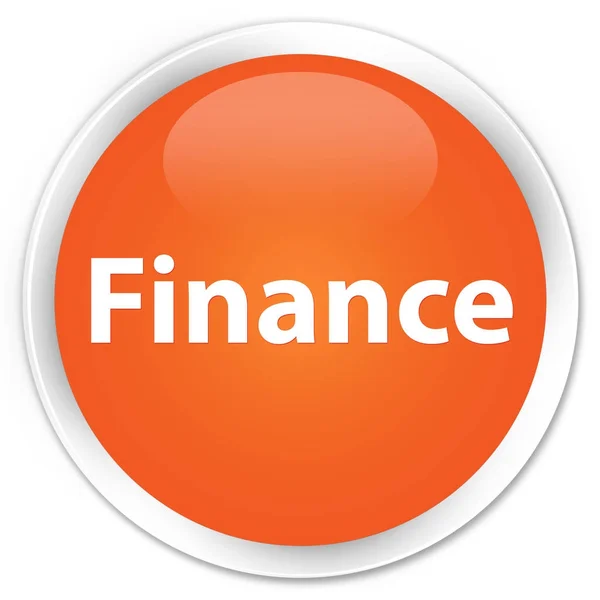 Pomarańczowy, okrągły przycisk premium finanse — Zdjęcie stockowe