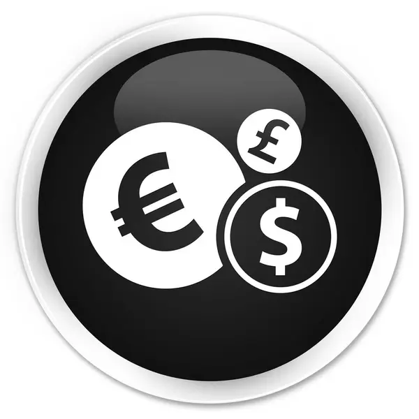 Ícone de finanças prémio botão redondo preto — Fotografia de Stock