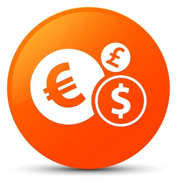Finans simgesi turuncu yuvarlak düğmesi — Stok fotoğraf