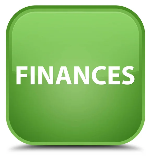 Finances special soft green square button — Stock Photo, Image