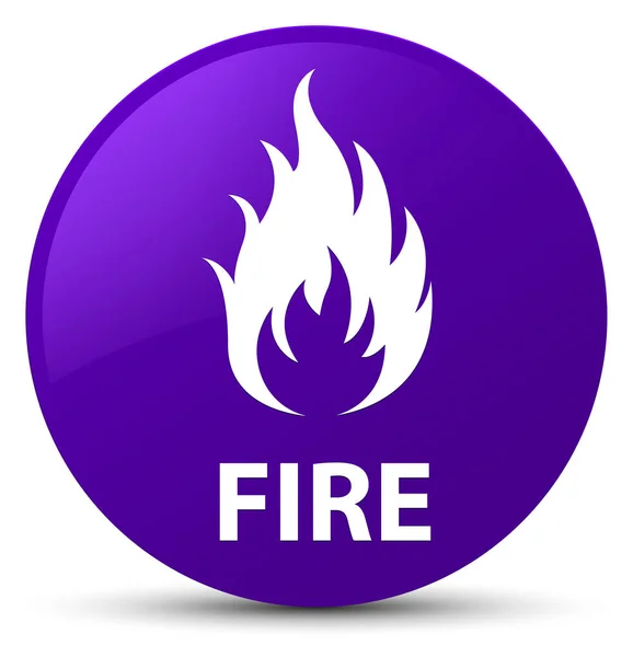 Ogień okrągły przycisk fioletowy — Zdjęcie stockowe