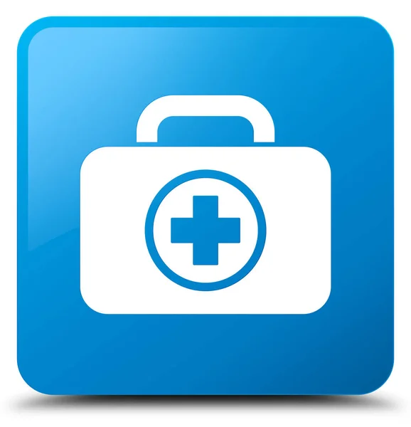 応急キット アイコン シアン青色の正方形ボタン — ストック写真