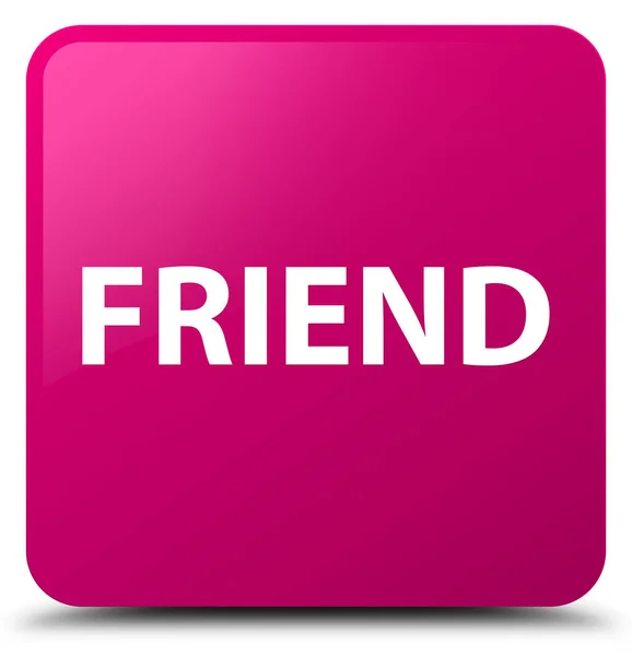 Friend pink square button — Stock Photo, Image