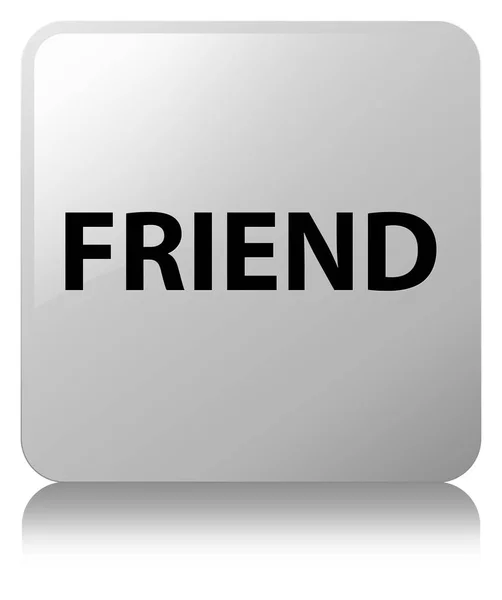 Amigo botão quadrado branco — Fotografia de Stock