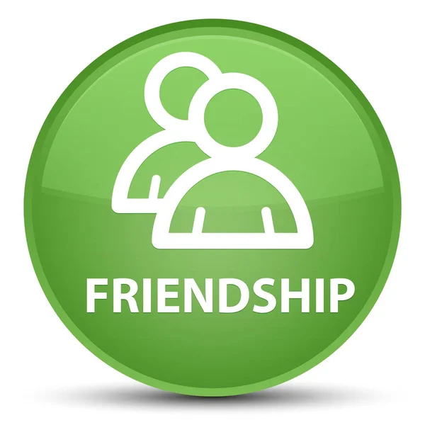 Friendship (group icon) special soft green round button — Stock Photo, Image