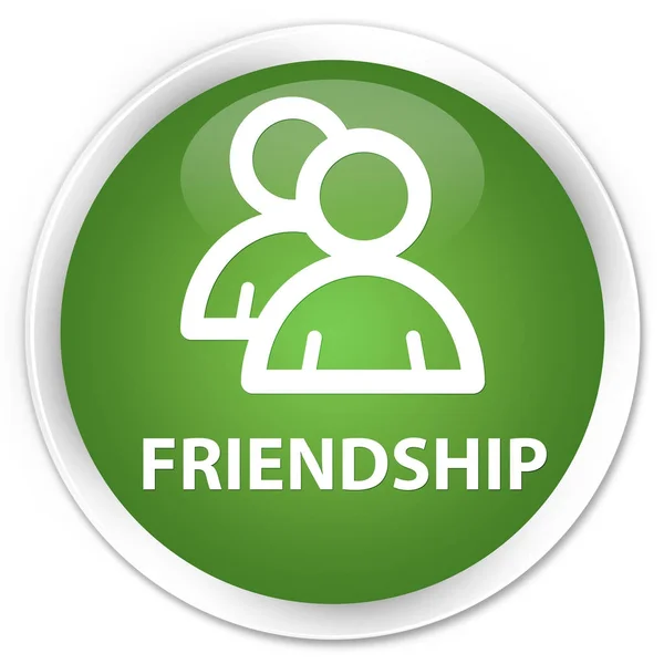 Friendship (group icon) premium soft green round button — Stock Photo, Image