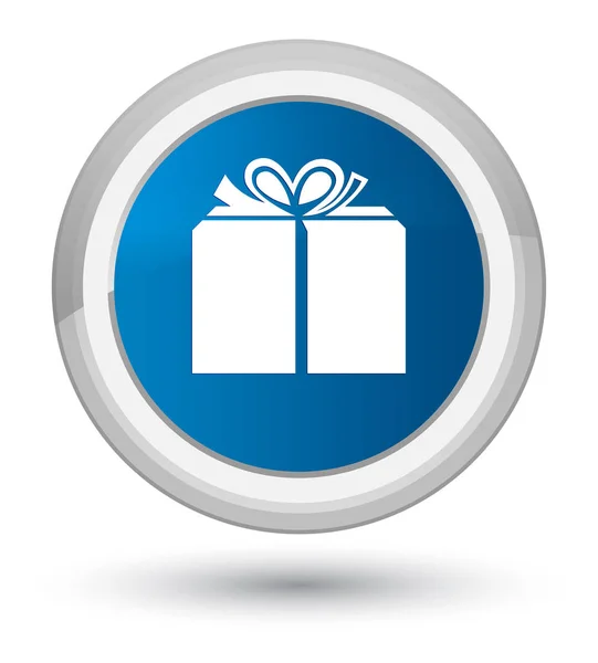 Gift box icon prime blue round button — Stock Photo, Image