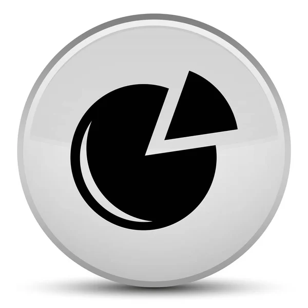 Graph icon special white round button — Stock Photo, Image