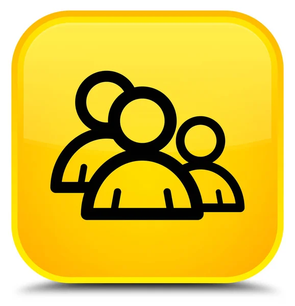 Gruppo icona speciale pulsante quadrato giallo — Foto Stock
