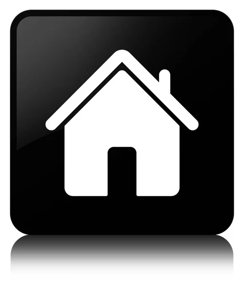 Home-Symbol schwarzer quadratischer Knopf — Stockfoto