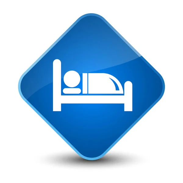 Hotelbett-Symbol eleganter blauer Diamant-Knopf — Stockfoto