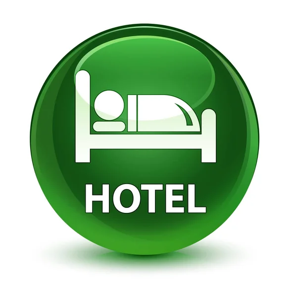 Hotel Glassy soft green round button — стоковое фото