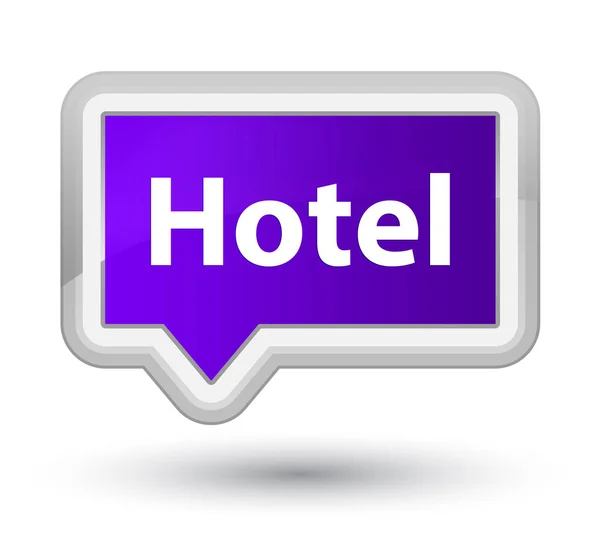 Фиолетовая кнопка баннера отеля — стоковое фото