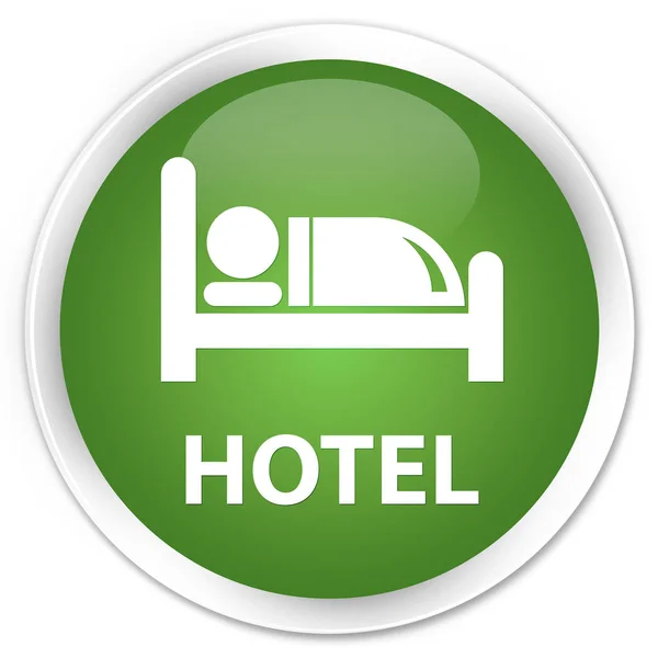 Hotel premium soft green round button — Stock Photo, Image