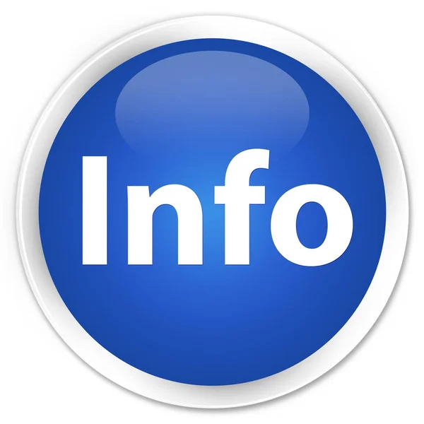 Information premium blå runda knappen — Stockfoto