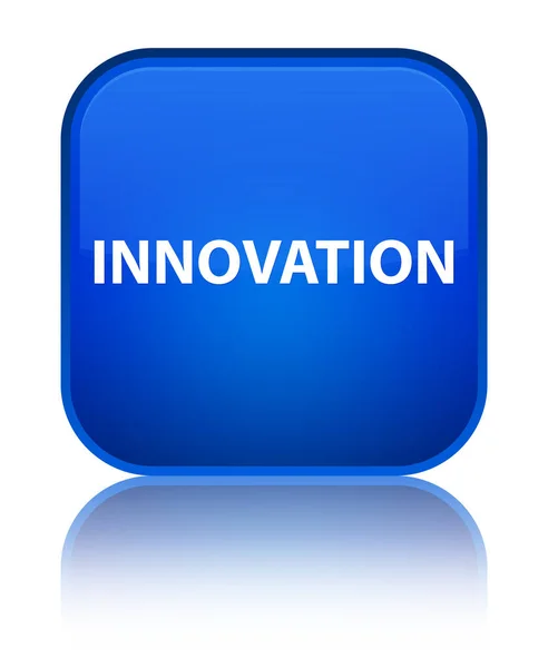 Innovatie speciale blauwe vierkante knop — Stockfoto