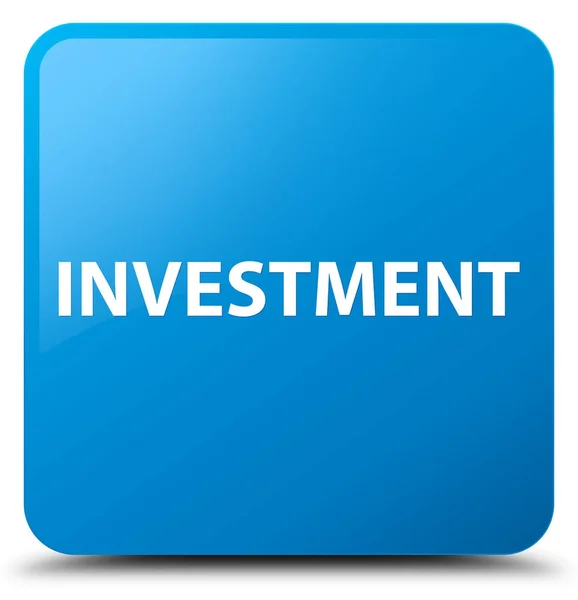Investiční azurová modrá čtvercové tlačítko — Stock fotografie