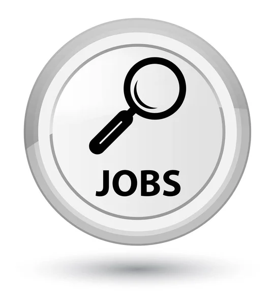 Empregos botão redondo branco principal — Fotografia de Stock