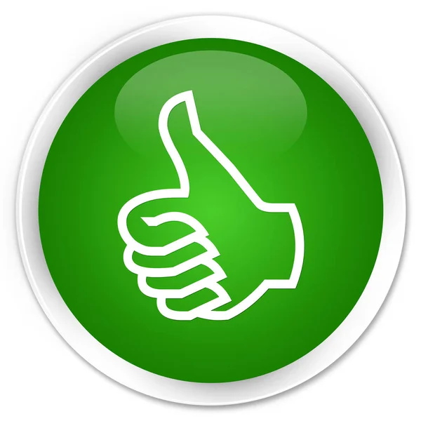 Como ícone prémio botão redondo verde — Fotografia de Stock