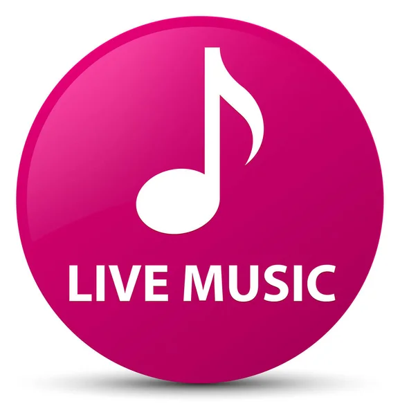 Live muziek roze ronde knop — Stockfoto